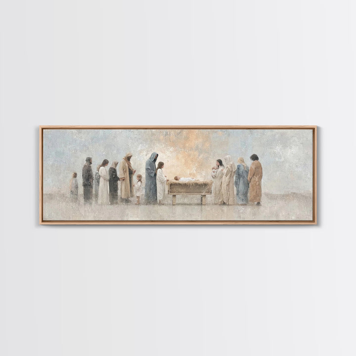 Children Of The Promise | Framed Canvas Print | Panoramic Print | Christian Wall Art | Christian Art Canvas | Christmas Art | Christian Chr