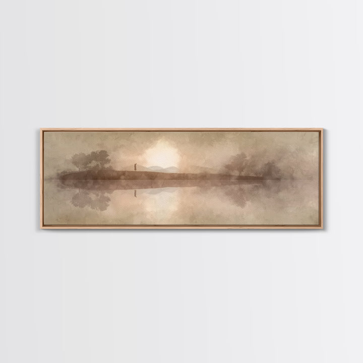 Sunset Ascension | Framed Canvas Print | Extra Wide Art | Christian Wall Art | Jesus Painting | Christian Art Canvas | Modern Christian Art