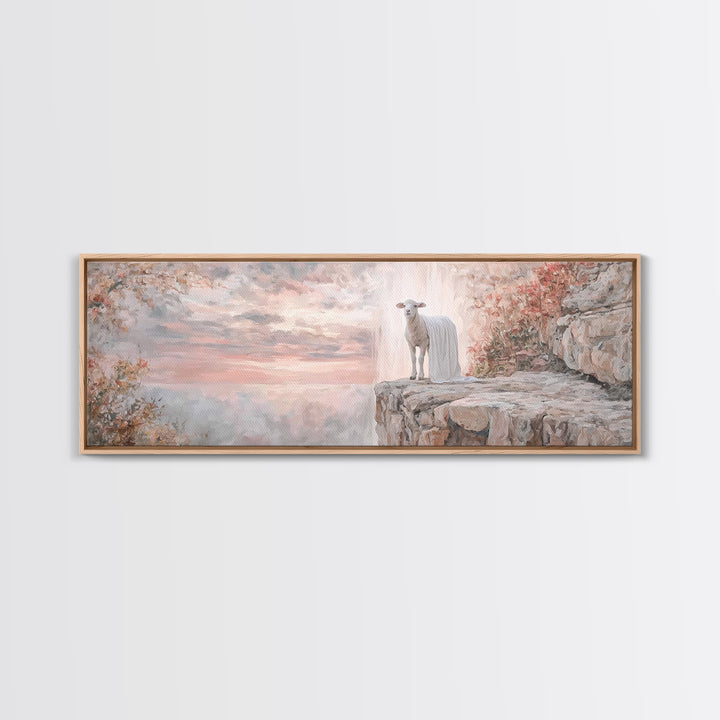 Silent Birth Grace | Framed Canvas Print | Christian Christmas Art | Christian Wall Art | Panoramic Art | Christian Art Canvas | Jesus Pain