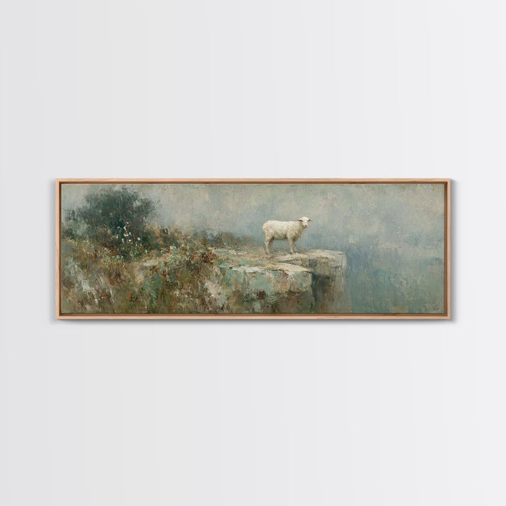 Lamb Of Mercy, Framed Canvas Print, Christian Art Canvas, Christian Wall Art, Panoramic Art, Christian Painting, Christian Decor