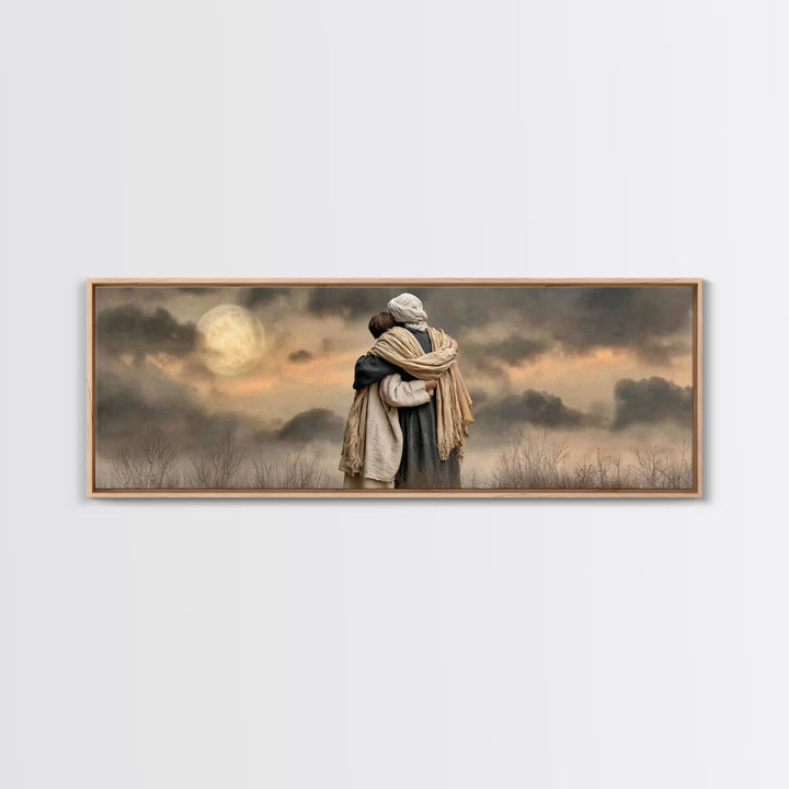 Gentle Leading – Framed Canvas Print – Christian Wall Art – Christian Art Canvas – Jesus Painting – Panoramic Painting – Christian Decor