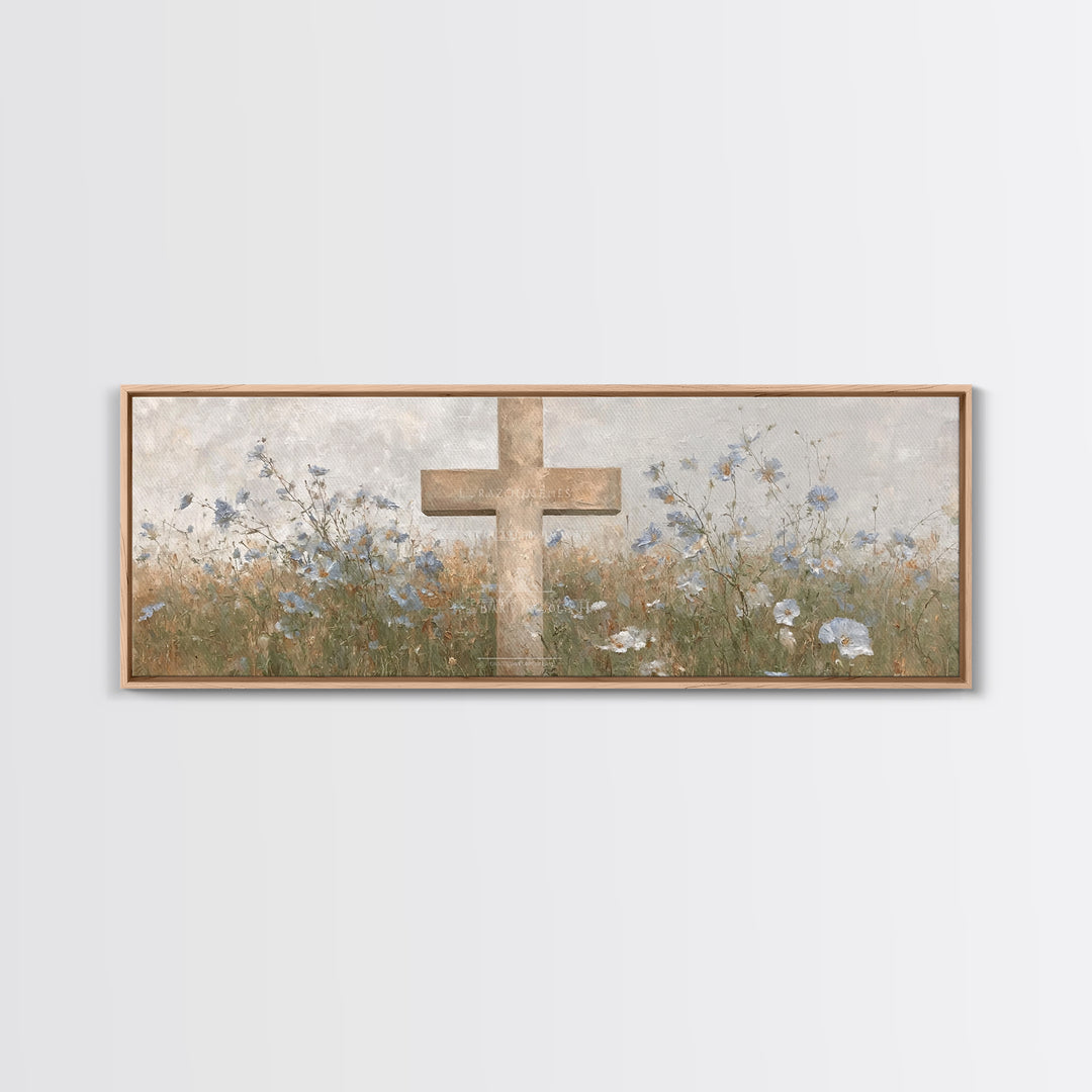 Cross Of Renewal – Framed Canvas Print – Christian Art Canvas – Christian Wall Art – Panoramic Art – Christian Art – Christian Gift