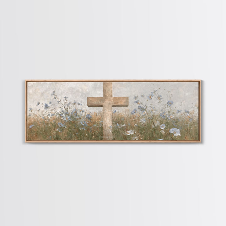 Cross Of Renewal – Framed Canvas Print – Christian Art Canvas – Christian Wall Art – Panoramic Art – Christian Art – Christian Gift