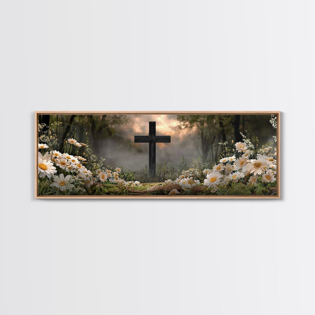 Forest Mercy | Framed Canvas Print | Christian Art Canvas | Christian Wall Art | Panoramic Print | Christian Art | Christian Gift