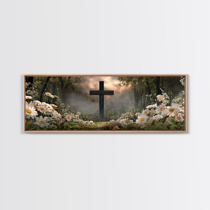 Forest Mercy | Framed Canvas Print | Christian Art Canvas | Christian Wall Art | Panoramic Print | Christian Art | Christian Gift