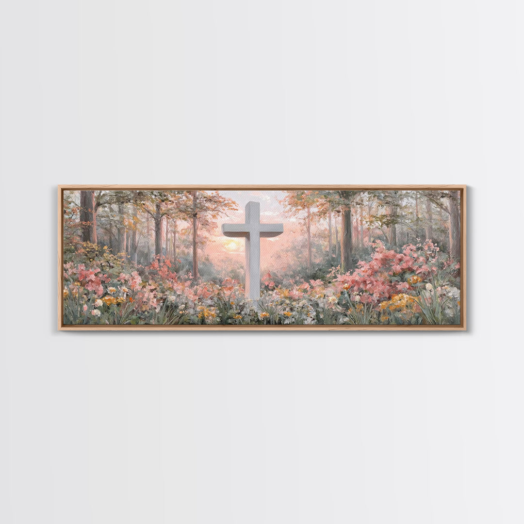 Morning Of Grace – Framed Canvas Print – Christian Wall Art – Christian Art Canvas – Panoramic Art – Christian Painting – Christian Gift
