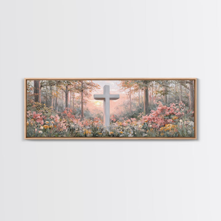 Morning Of Grace – Framed Canvas Print – Christian Wall Art – Christian Art Canvas – Panoramic Art – Christian Painting – Christian Gift