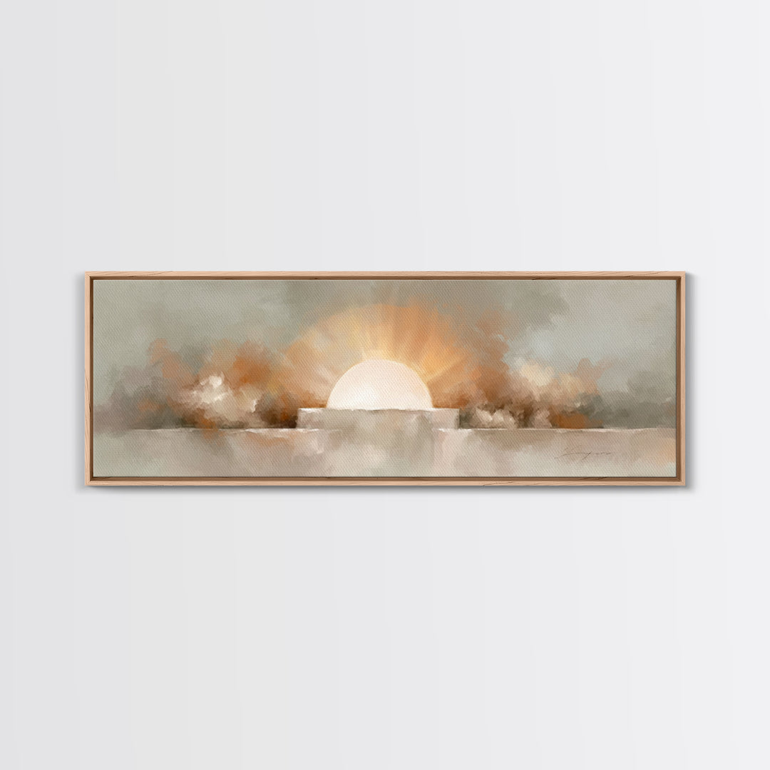 Stone Of Glory – Framed Canvas Print – Christian Wall Art – Christian Art Canvas – Panoramic Painting – Christian Art – Christian Gift