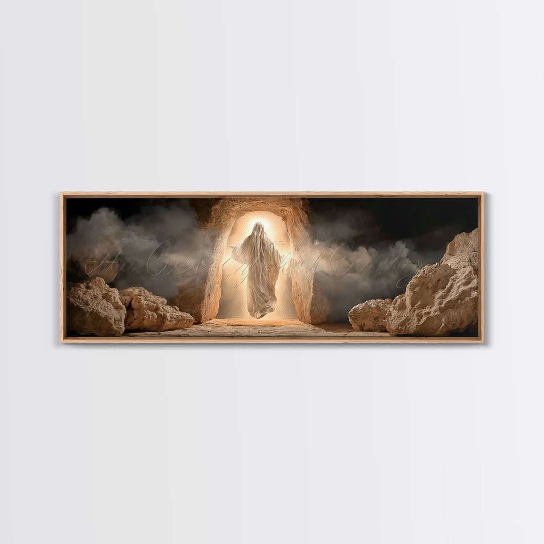 Sanctuary Gathering | Framed Canvas Print | Christian Wall Art | Christian Art Canvas | Panoramic Painting | Christian Art | Christian Gift