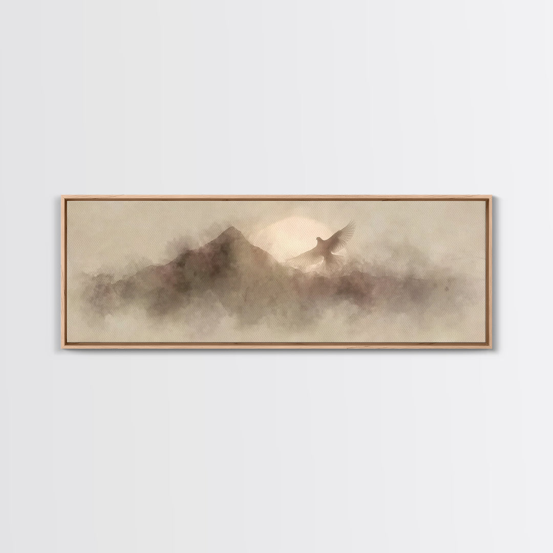 Promise Of The Dove | Framed Canvas Print | Panoramic Frame | Christian Wall Art | Christian Art Canvas | Modern Christian Art | Christian