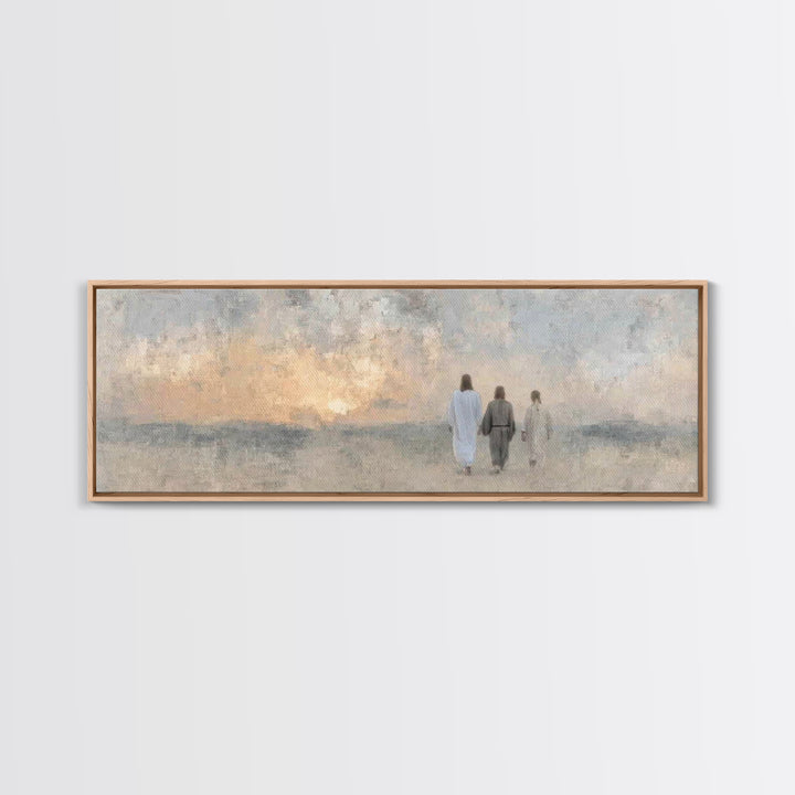 Twilight Disciples, Framed Canvas Print, Christian Wall Art, Christian Art Canvas, Panoramic Print, Christian Painting, Christmas Art