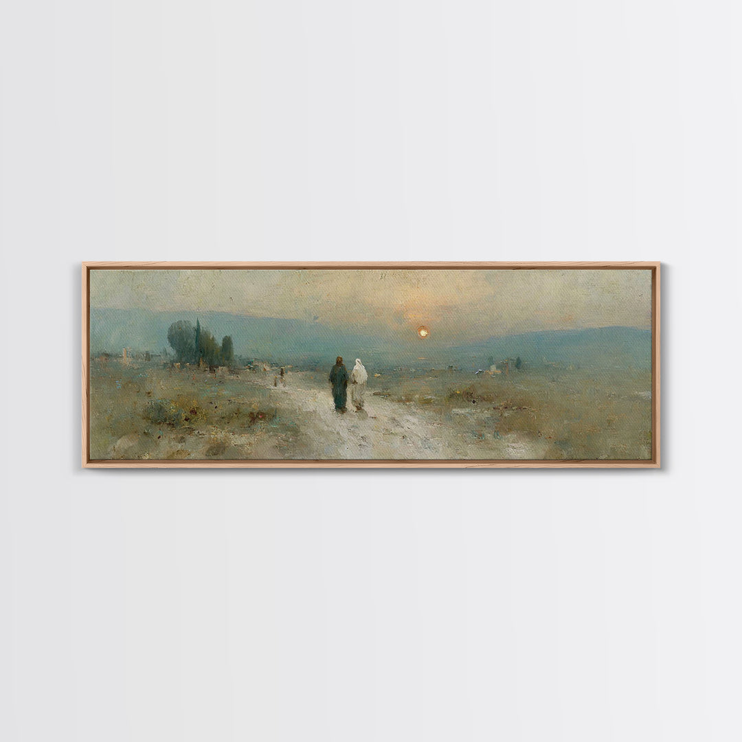 Sunset Journey Grace | Framed Canvas Print | Christian Wall Art | Christian Art Canvas | Extra Wide Art | Christian Painting | Christmas Ar
