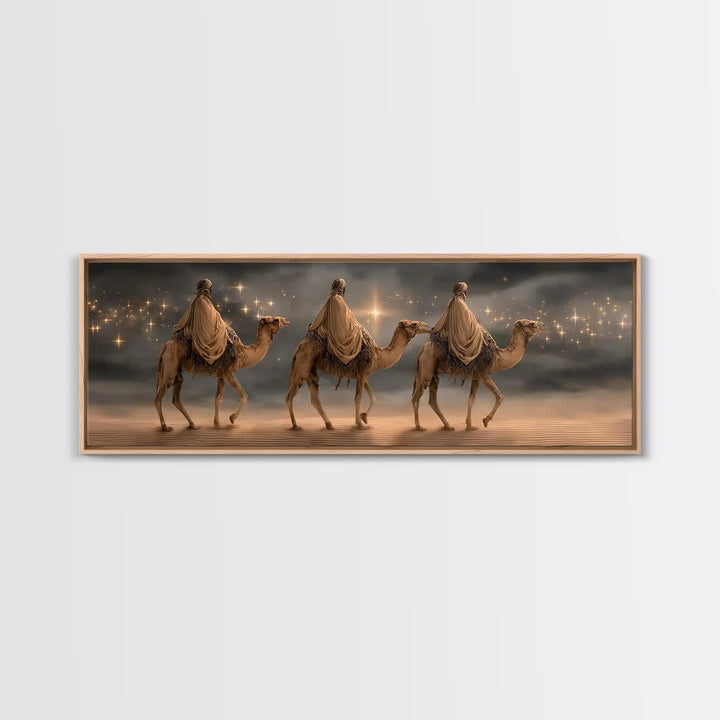 Three Kings Procession | Framed Canvas Print | Panoramic Painting | Christian Wall Art | Christian Art Canvas | Christmas Art | Christian P