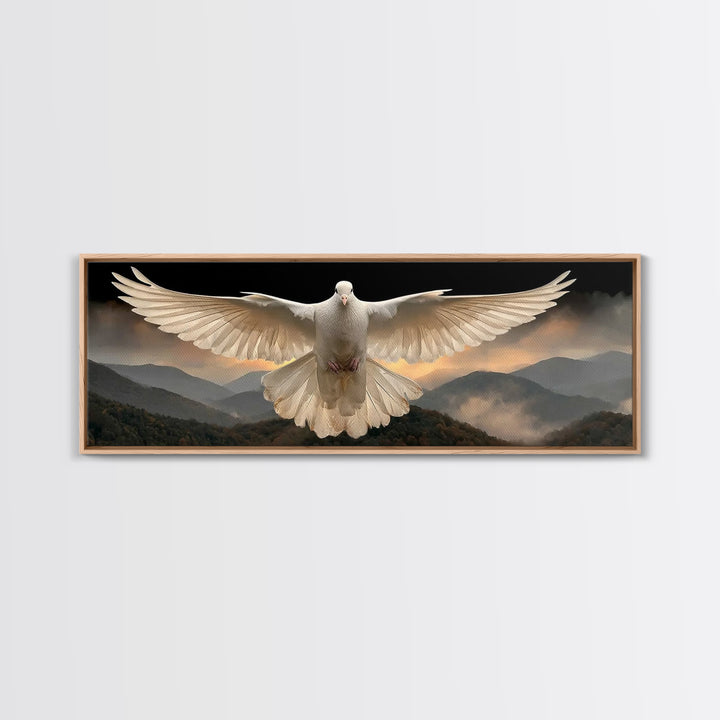 Serenity In Flight, Framed Canvas Print, Christian Art Canvas, Christian Wall Art, Panoramic Painting, Christian Gift