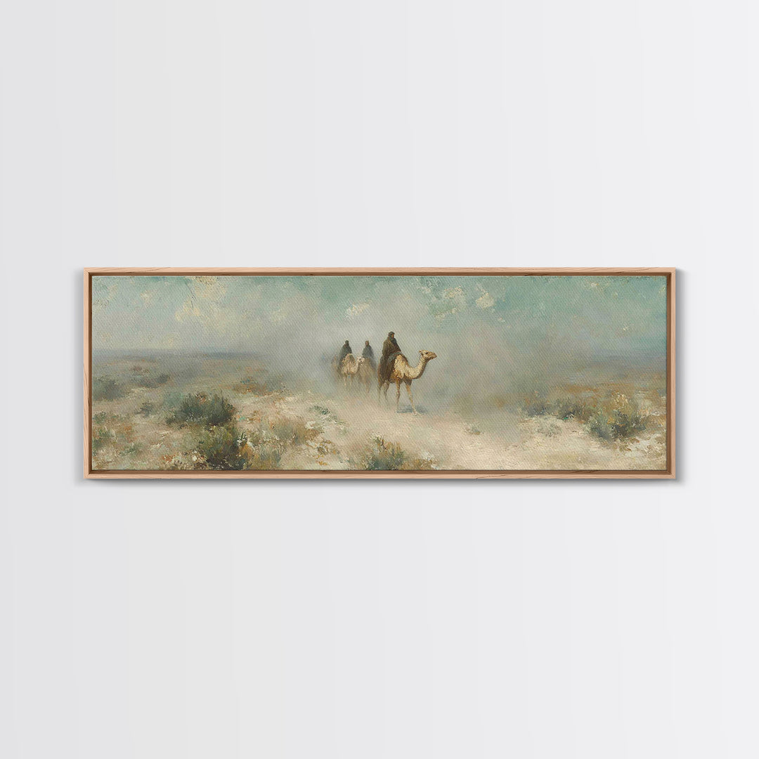 Desert Pilgrims – Framed Canvas Print – Christian Wall Art – Panoramic Art – Jesus Painting – Christian Art Canvas