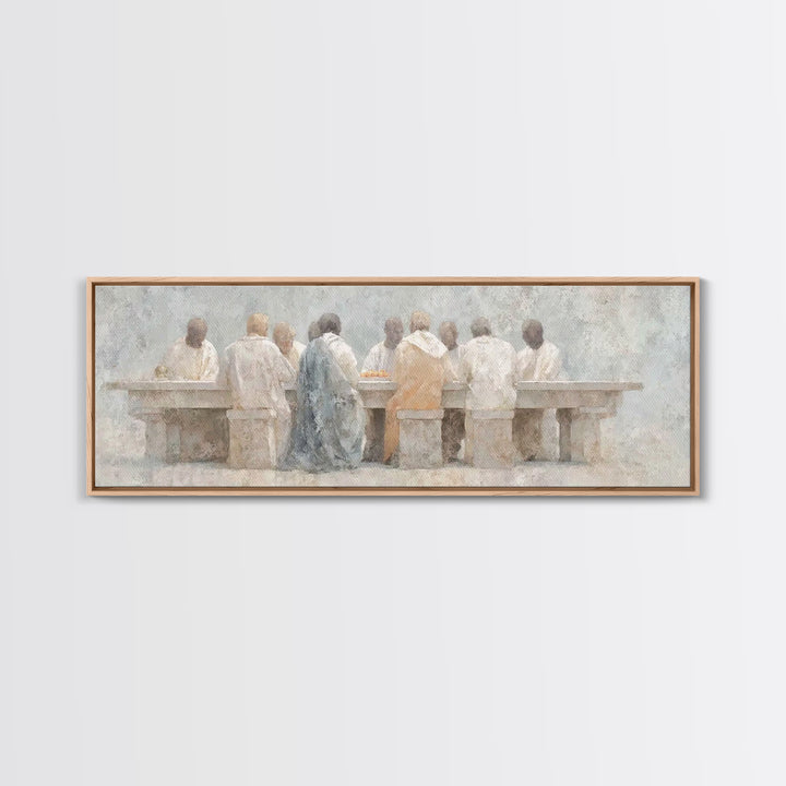 Sacred Supper Calm | Framed Canvas Print | Christian Art Canvas | Christian Wall Art | Panoramic Art | Christian Paintings