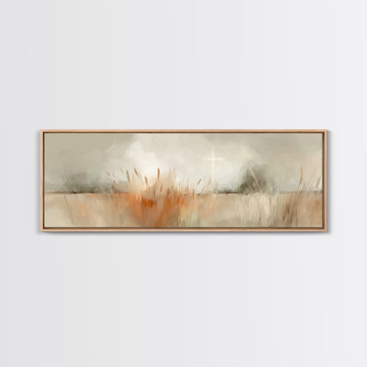 Fields Of Promise – Framed Canvas Print – Christian Wall Art – Christian Art Canvas – Panoramic Art – Christian Decor