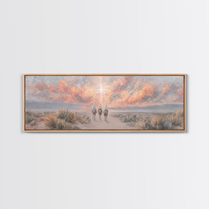 Starward Journey | Framed Canvas Print | Panoramic Wall Art | Christian Art Canvas | Christian Wall Art | Jesus Painting