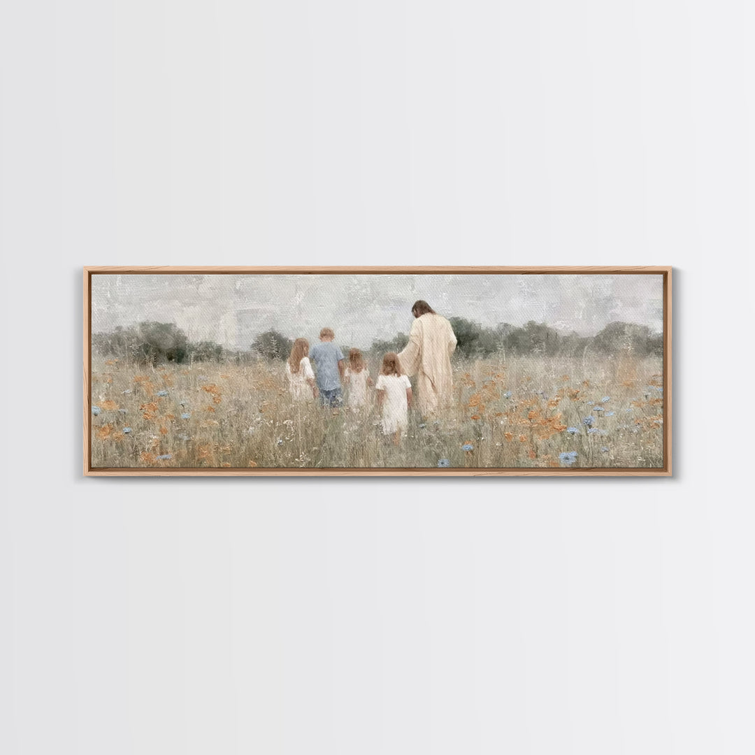 Blossoms Of Grace – Framed Canvas Print – Christian Wall Art – Jesus Painting – Christian Art Canvas – Panoramic Art – Christian Decor – Ch