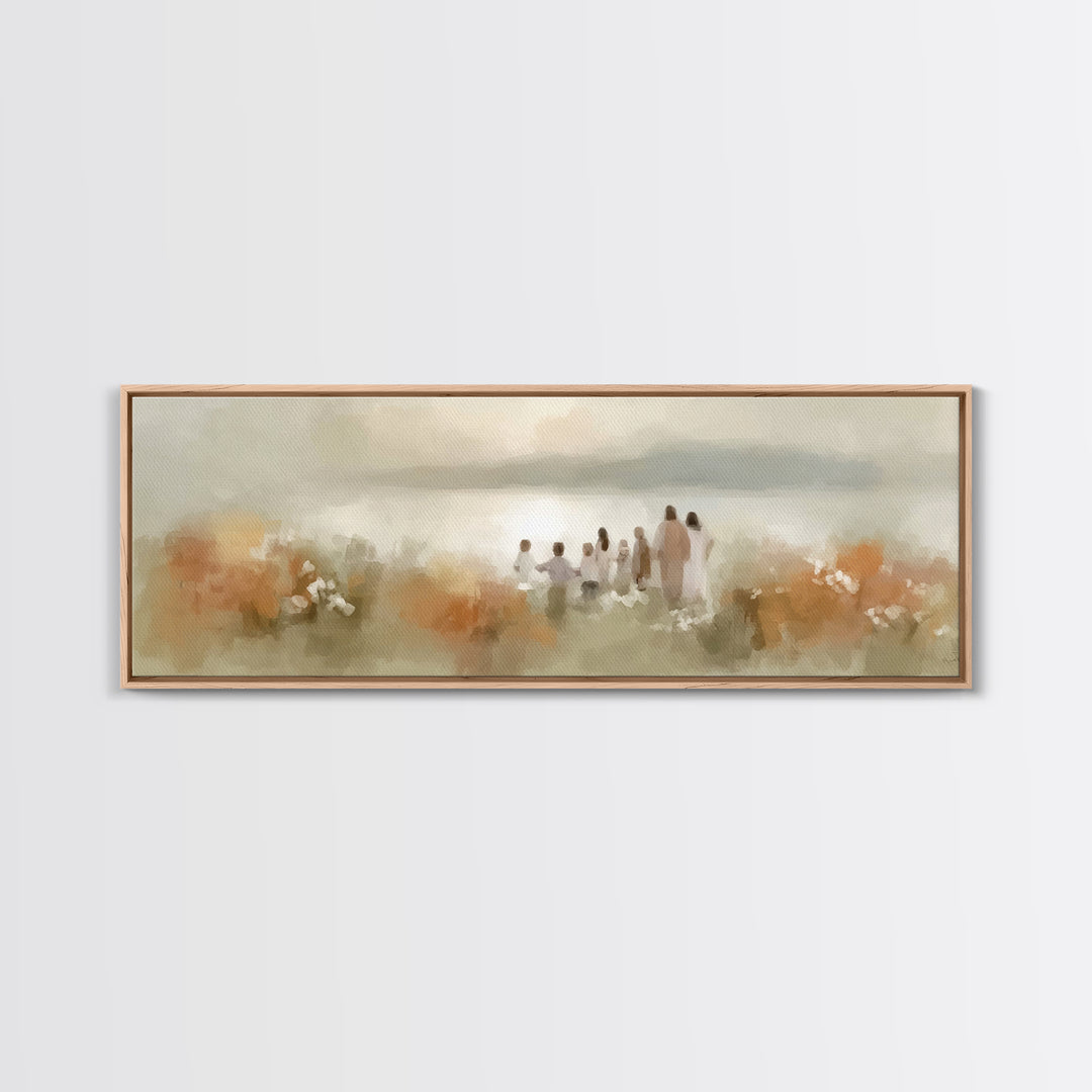 Dawn Of Salvation | Framed Canvas Print | Christian Art Canvas | Panoramic Wall Art | Jesus Painting | Christian Decor | Christian Art Prin