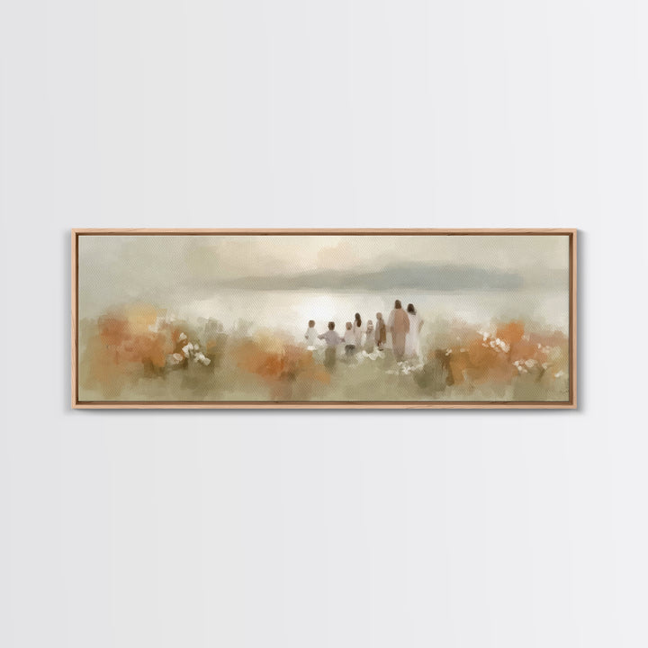 Dawn Of Salvation | Framed Canvas Print | Christian Art Canvas | Panoramic Wall Art | Jesus Painting | Christian Decor | Christian Art Prin