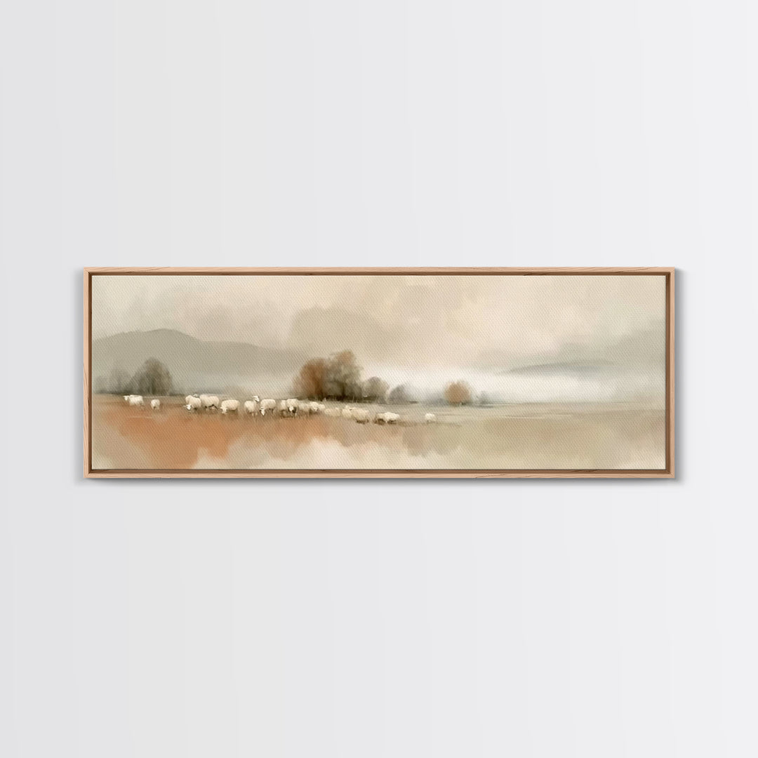 Silent Meadow Watch – Framed Canvas Print – Panoramic Art – Christian Wall Art – Christian Art Canvas – Subtle Christian Art – Christmas Ar