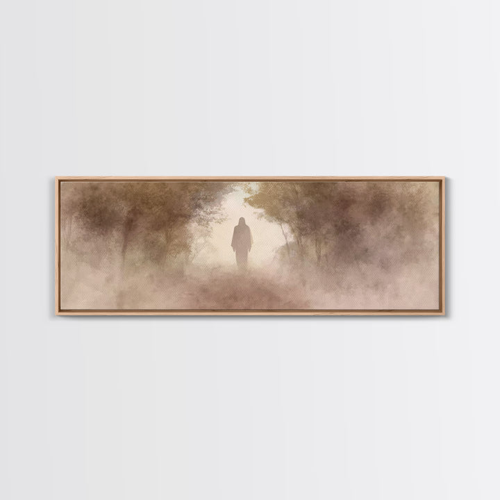 Holy Dawn Silhouette | Framed Canvas Print | Panoramic Painting | Christian Wall Art | Christian Art Canvas | Jesus Painting | Christian De