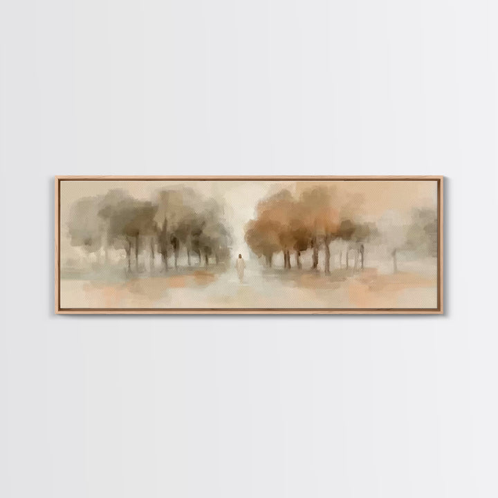 Autumn Grace Journey, Framed Canvas Print, Panoramic Frame, Christian Wall Art, Jesus Painting, Christian Art Canvas, Christian Gift Ideas