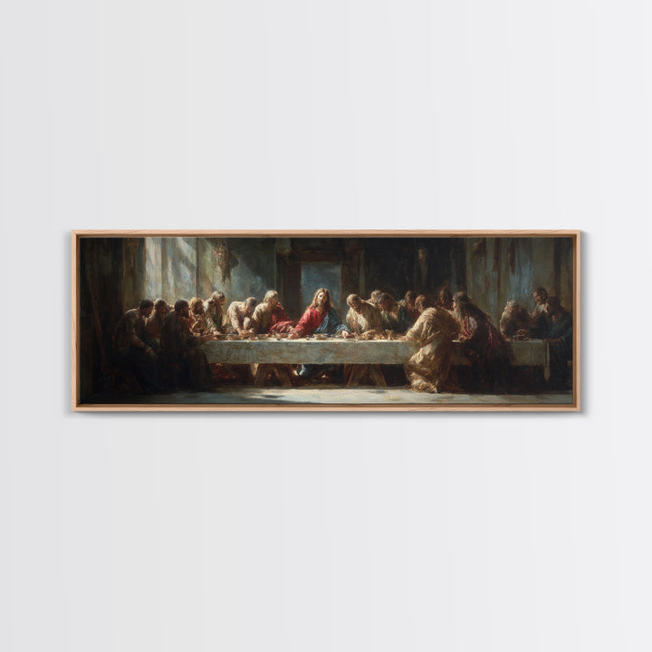 Supper Of Unity - Framed Canvas Print - Panoramic Wall Art - Christian Art Canvas - Christian Painting - Christian Wall Art - Large Christi