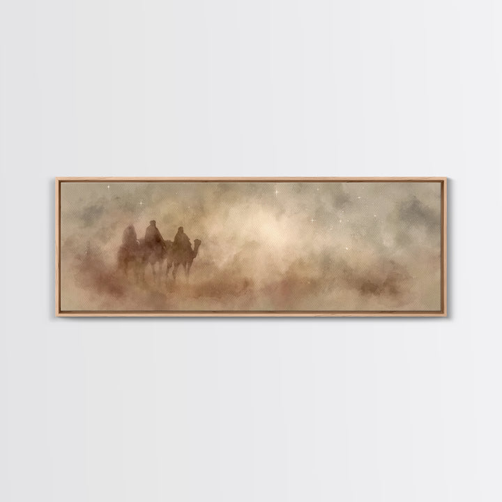 Dustborn Path | Framed Canvas Print | Jesus Painting | Christian Art Canvas | Panoramic Wall Art | Christian Wall Art