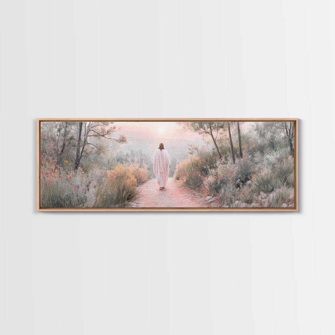 Sunrise Walk Home – Framed Canvas Print – Panoramic Wall Art – Jesus Canvas Art – Christian Art – Christian Gift Ideas – Modern Christian A