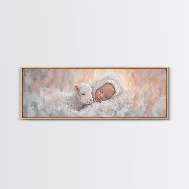 Celestial Quiet | Framed Canvas Print | Christian Wall Art | Panoramic Art | Christmas Canvas Wall Art | Christian Decorations | Jesus Pain