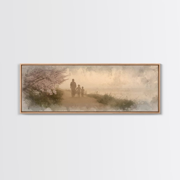 Guiding Light | Framed Canvas Print | Christian Art Canvas | Panoramic Art | Jesus Painting | Modern Christian Art | Christmas Wall Art