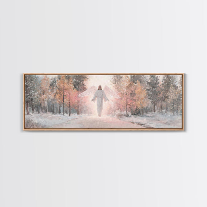 Angel Of Dawn – Framed Canvas Print – Christian Wall Art – Panoramic Frame – Christian Art Canvas – Christmas Art – Christian Gift