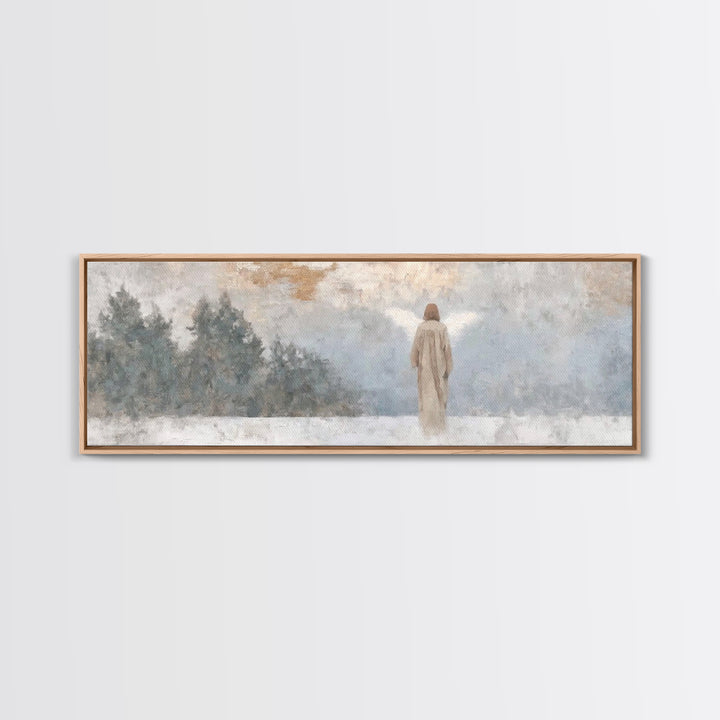 Silent Angel Watch – Framed Canvas Print – Panoramic Print – Christian Art – Minimalist Christian Art – Christian Art Canvas – Christmas Ar