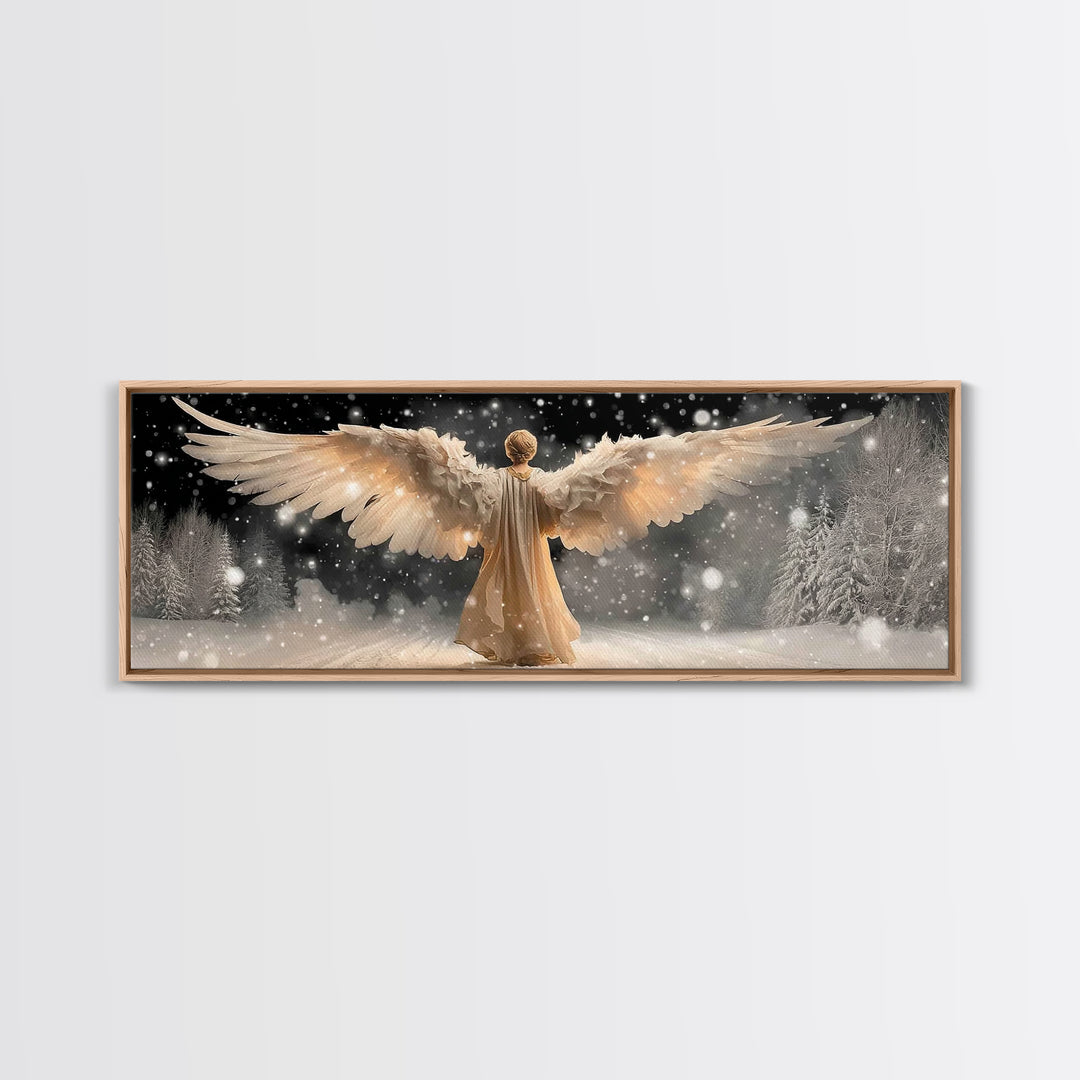 Wings Of Glory | Framed Canvas Print | Panoramic Art | Christian Wall Art | Christian Art Canvas | Christmas Art | Christian Gift