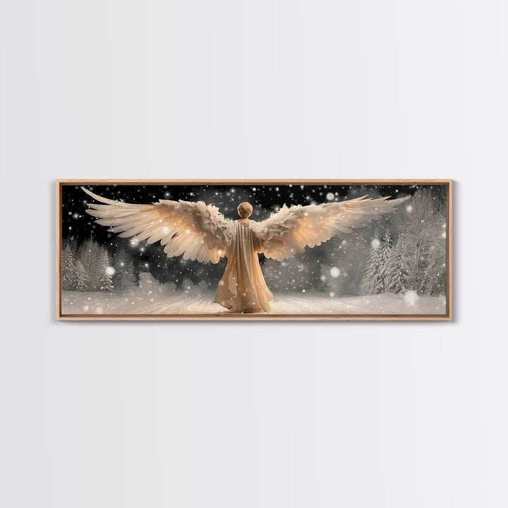 Wings Of Glory | Framed Canvas Print | Panoramic Art | Christian Wall Art | Christian Art Canvas | Christmas Art | Christian Gift