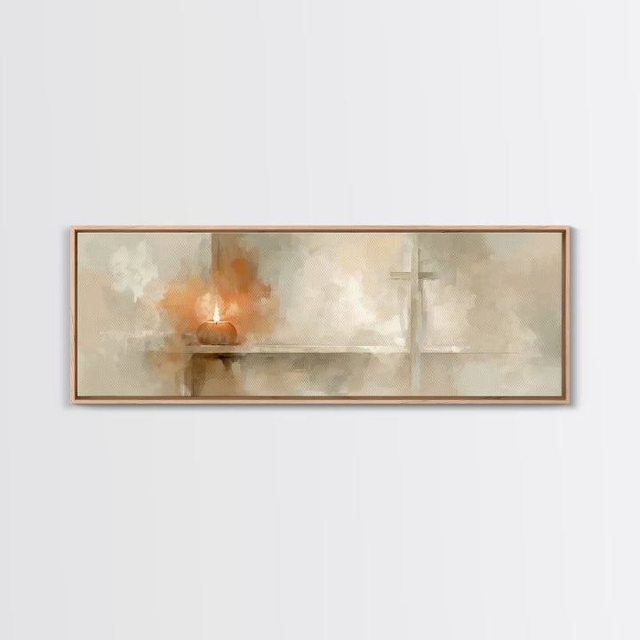 Graceful Ember, Framed Canvas Print, Panoramic Art, Christian Art Canvas, Christian Wall Art, Christian Christmas Art