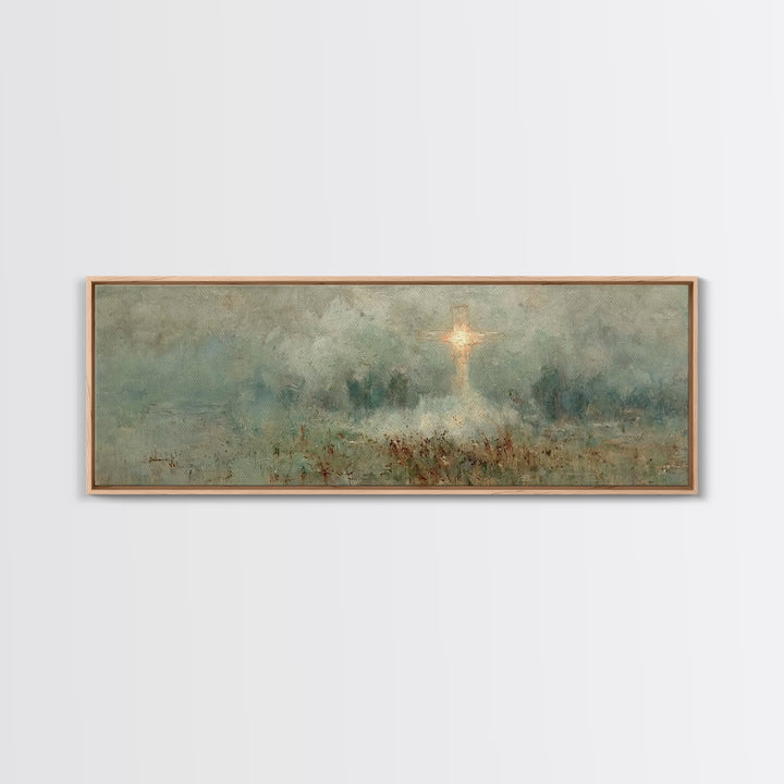Radiant Salvation – Framed Canvas Print – Christian Wall Art – Christian Art Canvas – Jesus Painting – Christian Christmas Art – Panoramic