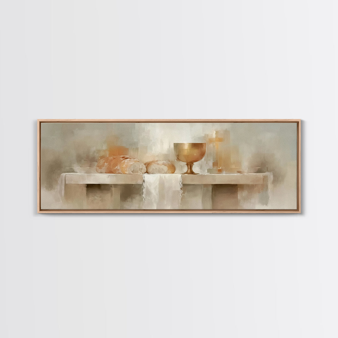 Bread Of Covenant – Framed Canvas Print – Christian Wall Art – Christian Art Canvas – Panoramic Art – Christian Christmas Art