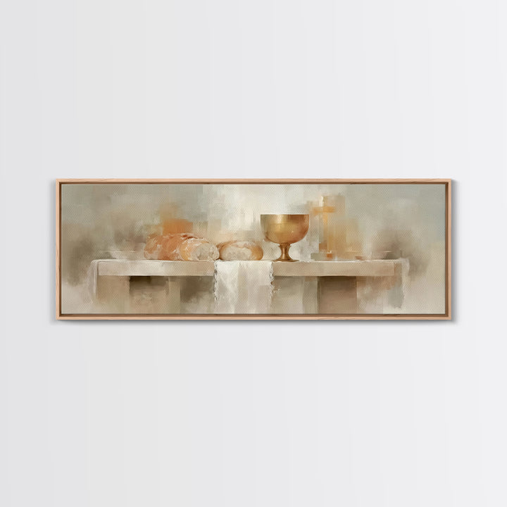 Bread Of Covenant – Framed Canvas Print – Christian Wall Art – Christian Art Canvas – Panoramic Art – Christian Christmas Art