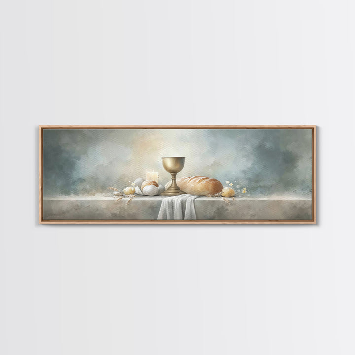 Holy Feast Radiance – Framed Canvas Print – Christian Art Canvas – Panoramic Wall Art – Christian Wall Art – Christmas Art