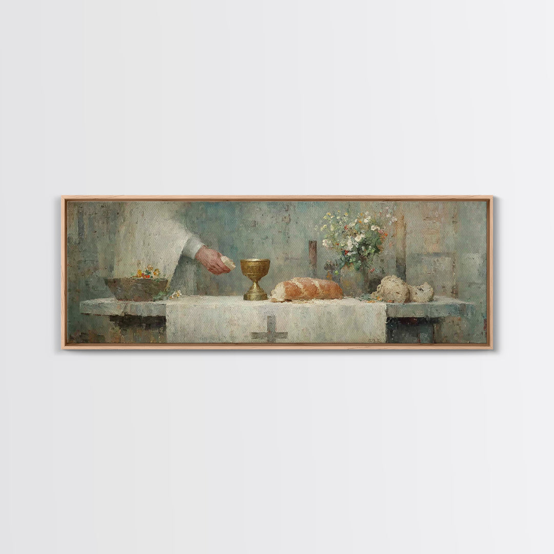 Chalice Of Peace, Framed Canvas Print, Christian Christmas Art, Panoramic Frame, Christian Art Canvas, Christian Wall Art