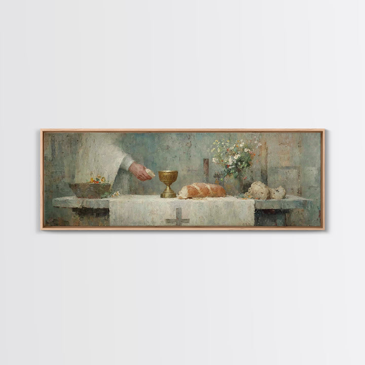 Chalice Of Peace, Framed Canvas Print, Christian Christmas Art, Panoramic Frame, Christian Art Canvas, Christian Wall Art