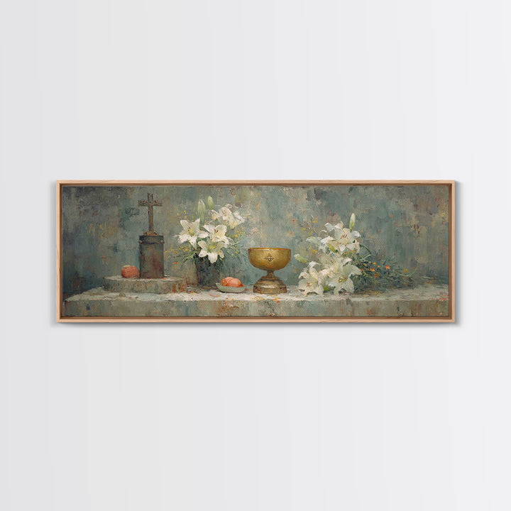 Sanctified Offering | Framed Canvas Print | Christian Art Canvas | Panoramic Art | Christian Wall Art | Christmas Art