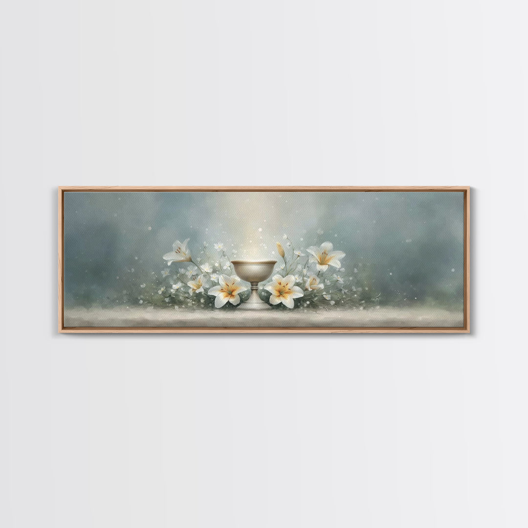 Lily Crown Glory – Framed Canvas Print – Christian Wall Art – Panoramic Wall Art – Christian Christmas Art – Christian Art Canvas