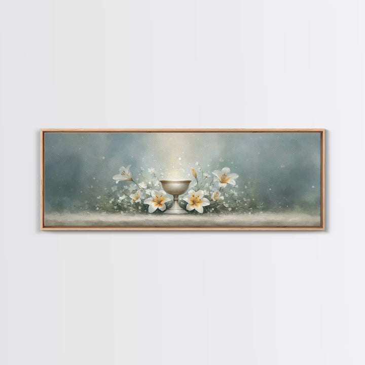 Lily Crown Glory – Framed Canvas Print – Christian Wall Art – Panoramic Wall Art – Christian Christmas Art – Christian Art Canvas