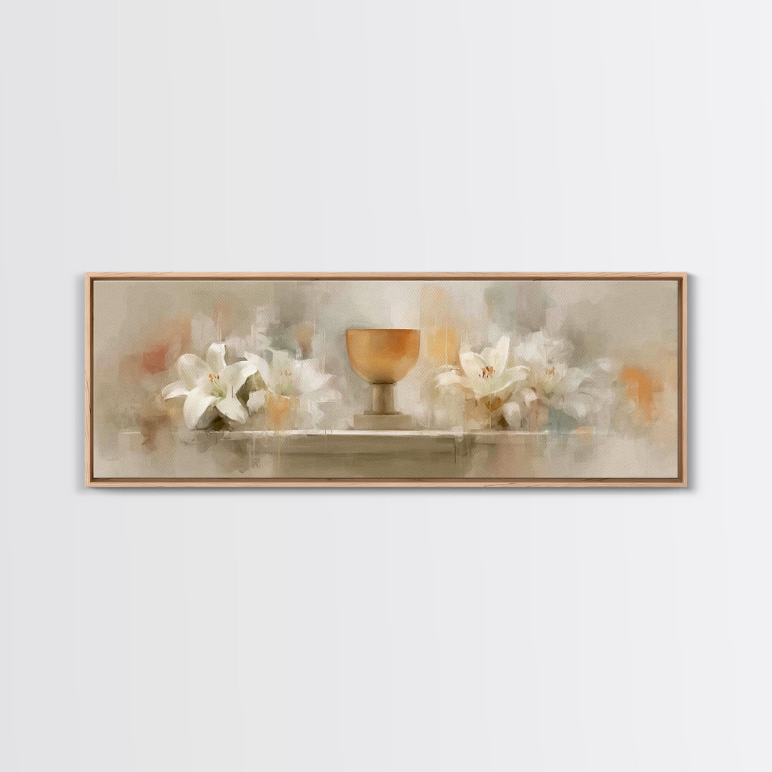 Blooming Grace, Framed Canvas Print, Christian Art Canvas, Panoramic Painting, Christian Wall Art, Christmas Art