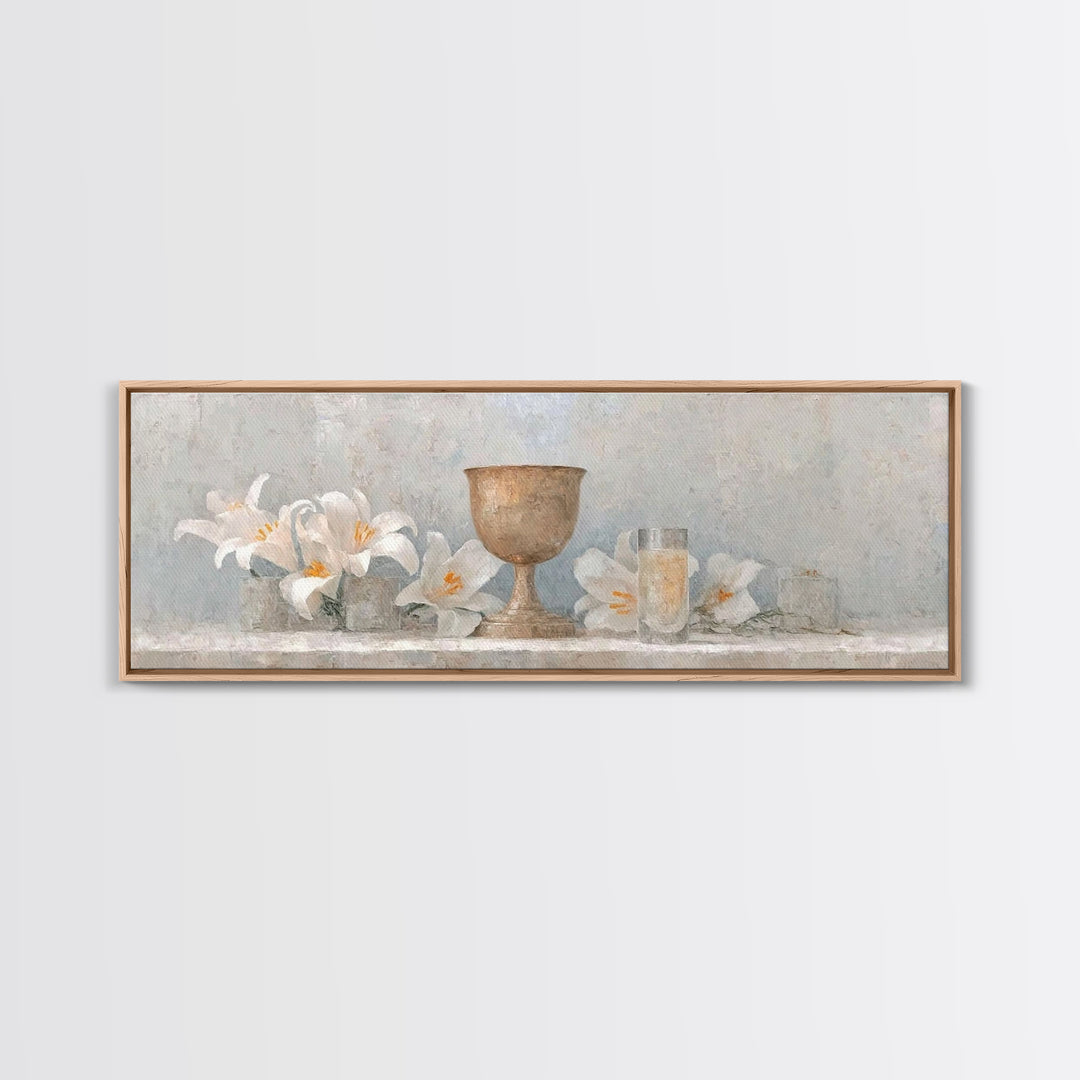 Eternal Bloom | Framed Canvas Print | Christian Art Canvas | Panoramic Frame | Christian Wall Art | Christmas Art