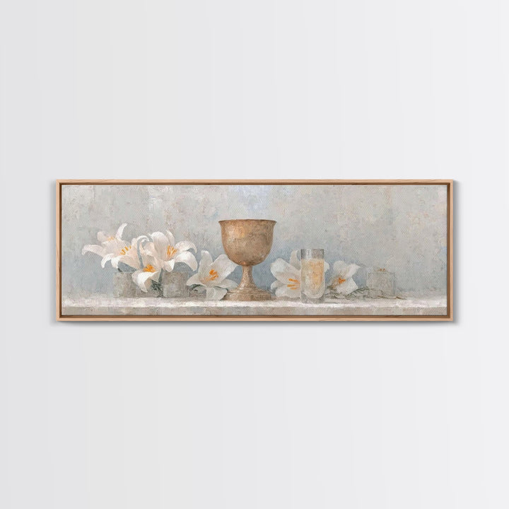Eternal Bloom | Framed Canvas Print | Christian Art Canvas | Panoramic Frame | Christian Wall Art | Christmas Art